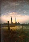City Canvas Paintings - City at Moonrise